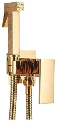 Robinet de lavabo doré, mitigeur de douche, eau chaude et froide, robinet de bidet à tête de grue, fixation murale for salle de bain