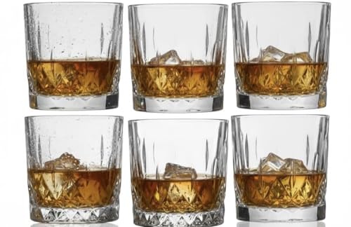 Acense 6 x Drinking Glasses - Tumblers for Water, Whisky, Juice, Cocktails Multipurpose (330ml)