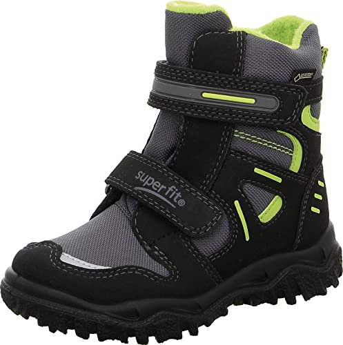 Superfit Jungen HUSKY warm gefütterte Gore-Tex Schneestiefel, Schwarz (Schwarz (Schwarz/Grün 03)), 28 EU