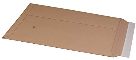 KK Verpackungen® Versandtasche aus Wellpappe für DIN A3 | 100 Stück, 335x500x50mm, Versandverpackung mit Selbstklebeverschluss & Aufreißfaden | Karton-Versandtasche für flachliegende Gegenstände