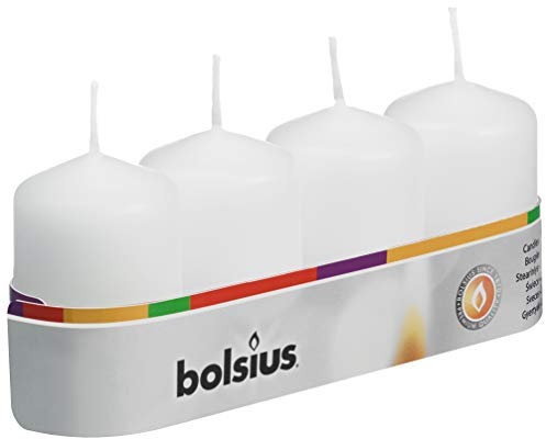 Bolsius - Candela a colonna, 60/40 mm, bianco, 60/40mm