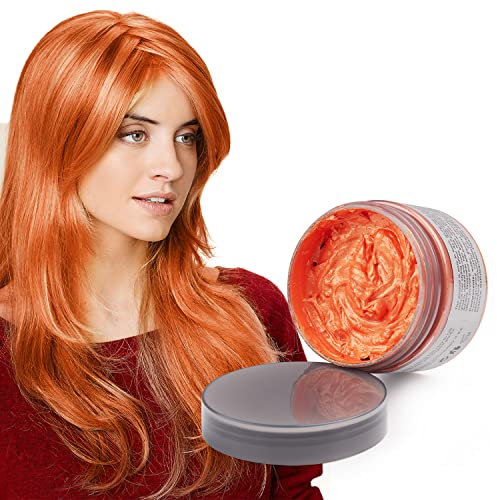 Hair Colour Wax, Temporary Hair Dye Wax 120g, Natural Matte Hairstyle Washable Hair Wax for Party, Cosplay, Halloween, Christmas (Orange)