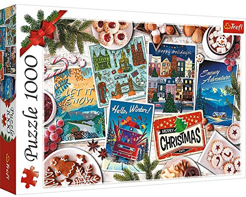 Trefl - Erinnerungen an den Winter - Puzzle 1000 Elemente - Weihnachts-Collage Puzzle, DIY Puzzle, kreative Unterhaltung, Spaß, Winter, Schnee, Plätzchen, Puzzle für Erwachsene und Kinder ab 12 Jahren