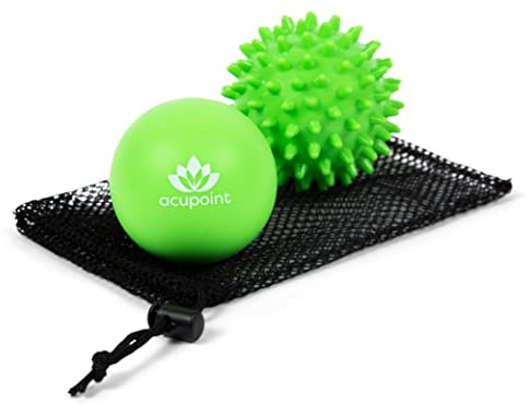 Acupoint Physical Therapy Massage Balls - Ideal for: Yoga, Deep Tissue Massage, Trigger Point Therapy and Self Myofascial Release Physical Therapy Equipment (Spiky Ball)