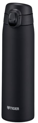 Bouteille isotherme Tiger MCT-K 500 mL Self-Locking One-Push, ouverture one-push, verrouillage automatique, sans BPA, conservation froid 24h et chaud 12h, conçue au Japon, couleur pierre noire