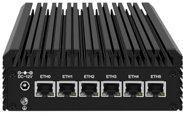 HUNSN Micro Firewall Appliance, Mini PC, VPN, Router PC, Intel J6413, RJ09, AES-NI, 6 x Intel 2.5GbE I226-V LAN, Console, HDMI, DP, SIM Slot, Barebone, NO RAM, NO Storage, NO System