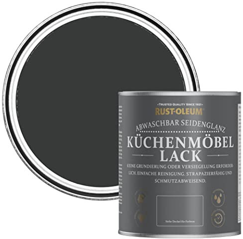 Rust-Oleum Peinture Noire pour Meubles de Cuisine, Finition Satinée - Charbon Naturel 750ml