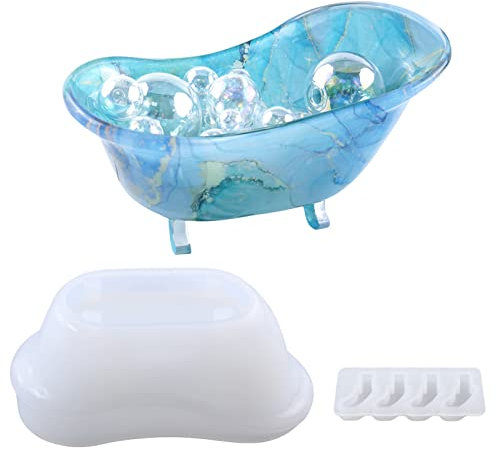 Fulenyi Epoxidharzform für Seife zum Basteln | Silikonform in Form einer Badewanne zum Gießen von Harz, Silikonformen für Epoxidharz, Formen für Seifenschale