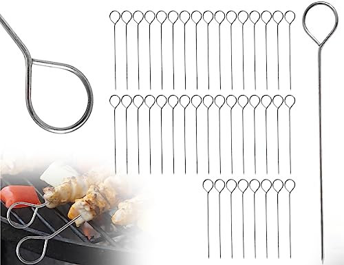 KAPSING 40 pzs pinchos roulade, pinchos de acero inoxidable 15cm pinzas roulade, pinchos shish kebab, pinchos de carne, pinchos de metal