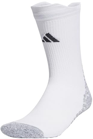 adidas Unisex Football GRIP Knitted Crew Performance Socks Cushioned, White/Black, 8.5-10
