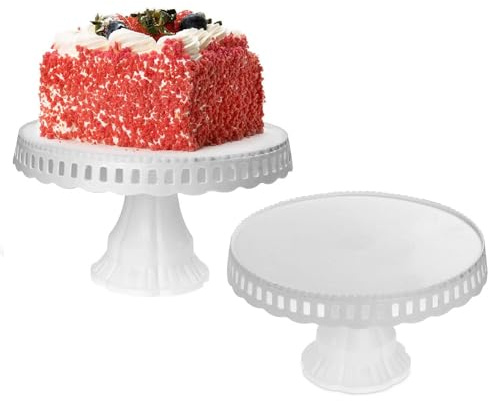 UNIQUE HOME LIVING Cake Stand Muffin Mini Cakes Cupcake Display Stand for Weddings Birthday Party Anniversary Afternoon Tea, Plastic Dessert Serving Plate - 2pcs
