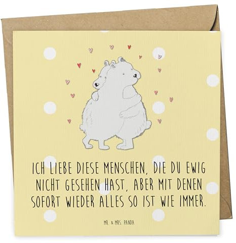 Mr. & Mrs. Panda Deluxe Karte Eisbär Umarmen - Geschenk, Einladungs, Hochzeits, lustige Sprüche, Glückwunsch, Hochwertige Gruß, Klapp, Gute Laune, Tiermotive, Tiere