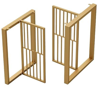 Tischgestell, Tischbeine, Tischfuß aus Metall, Industrial Tischgestell, Stützfüße Tischbeine, Heimwerkerprojekte, Möbelbeine für Zuhause, Küche, Schreibtisch, einfache Montage(Gold,60cm/23.6in)