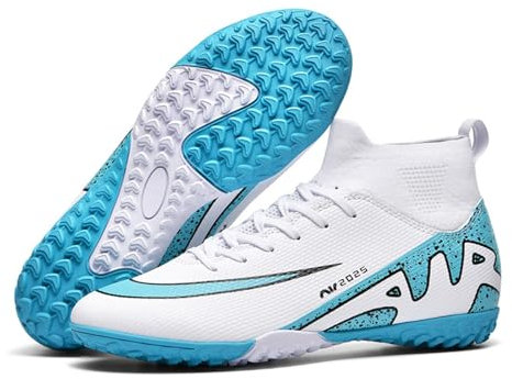 sudorun Zapatillas de fútbol de césped artificial para hombre, para interior, 2039 Tf Blanco, 43 EU