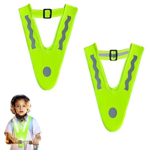 Comioke Warnweste Kinder 3-6 Jahre, Leichte Warnweste Kinder, Leuchtweste Kind, 2 Warngurt Kind, Reflektorweste Kinderwarnweste, Kleinkind Reflektoren Weste, für Fahrrad Auto Kinderwarnweste
