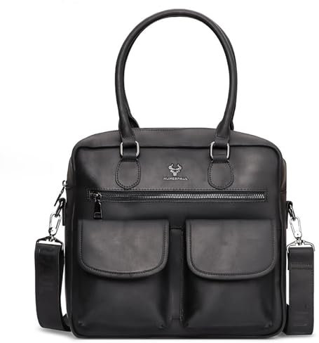 Mumuve Herren Umhängetasche mit mehreren Taschen Stilvolle und Crossbody Satchel für Business, Schwarz , As shown in the picture (error 1-3cm)