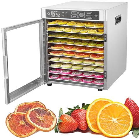 Máquina deshidratadora de alimentos digital eléctrica, secadora para carne de res, deshidratadores de carne seca para carne, secadora de hongos a 185 °F, deshidratador de frutas con temporizador de