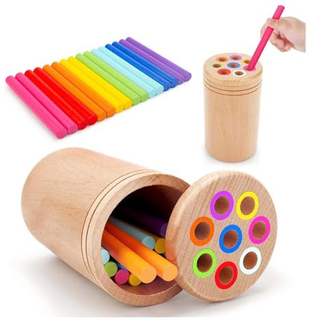 Mailfull Montessori Spielzeug ab 1 2 Jahr Holz Sortierspiel Motorikspielzeug ab 1 Jahr Sensorik Spielzeug Baby Lernspielzeug Geschenk für Kleinkinder