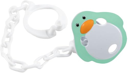 Poupy BPA-freier, waschbarer und wiederverwendbarer Baby-Schnullerclip aus Kunststoff in Pinguinform mit Kette