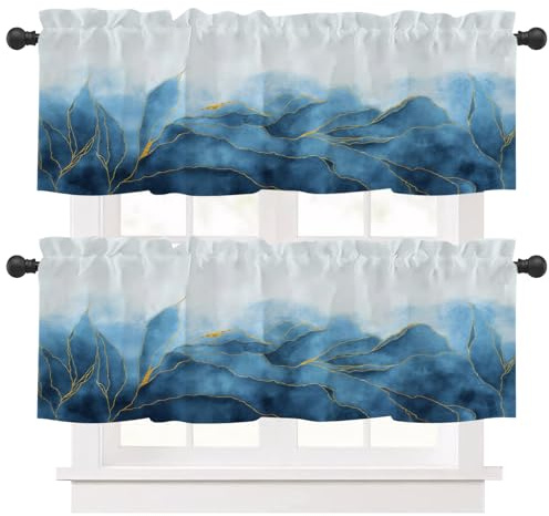Ausing Cortinas Cortas antideslumbrantes Cortinas de Disco de fácil colgado 45cmH 137cmB 2Pack