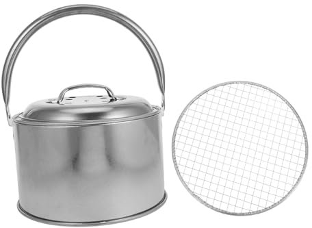 BESPORTBLE Foyer De Camping Réchaud Barbecue Portable Gril Extérieur Fournitures pour Barbecue Seau à Feu avec Couvercle