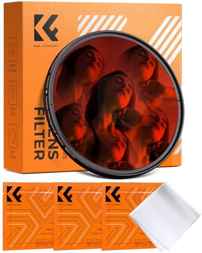 K&F CONCEPT 58mm Filtre à Effet de 6 Prismes Centrals Spécial et 3 Chiffon | pour Photographie créative,en Verre optique,HD,Cadre CNC Antidérapant,FE103