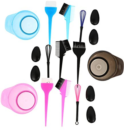 SAFIGLE 3 Sätze Diy Haarfärbeset Teiliges mit Färbeschale Pinsel und Earmuffs für Professionelle und Private Anwendungen für Haarfärbung und Tönung