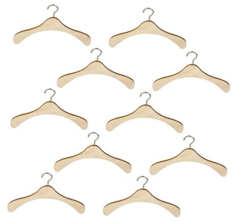 KONTONTY 10stücke Spielzeug Kleiderbügel Aus Holz Für Puppen Bügel Zum Aufhängen Von Puppenkleidung Organisator Für Puppenoutfits Kinderspielzeugzubehör