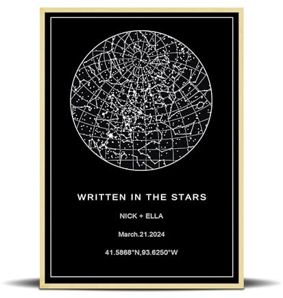 toyofmine Poster personalizzato con mappa stellare delle costellazioni
