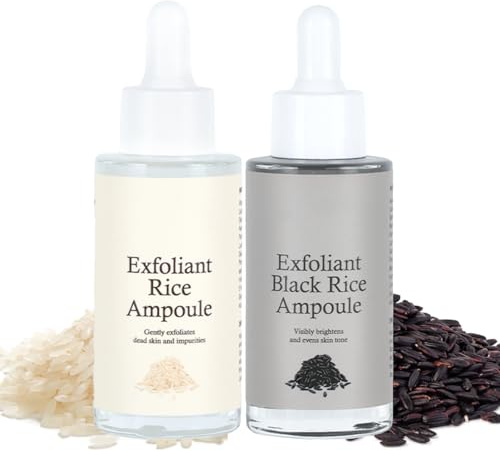Peel Shot Glow Rice Peeling Ampoule, White Rice & Black Rice Face Exfoliator, Gentle Soft Exfoliating Body Scrub, Dead Skin Remover for All Skin Types