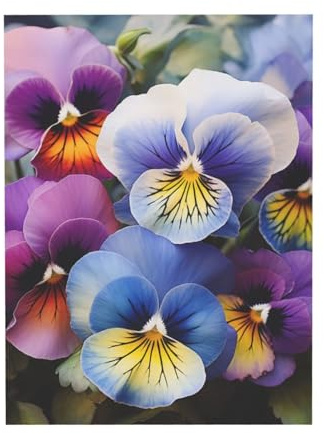 Art Print Poster Pansy Perfection Canvas Prints Wall Art Newspaper Aesthetic Canvas Posters Prints Painting for Dorm Bedroom Wall Decor 12x16 inch Unframe Modern Artwork Painting