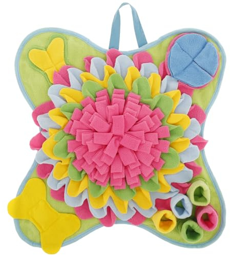 GWCYMYD Alfombra olfativa para perros, 50 x 50 cm, alfombrilla para olfatear para perros con juguetes chirriantes, suave, antideslizante, para perros pequeños, medianos, gatos, conejos (rosa)