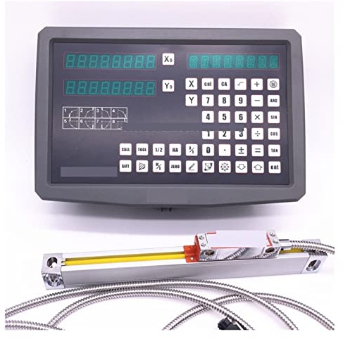 Linear Scale, GCS900-2DB 2 Axis Milling Lathe Digital Readout and 2 Pieces 0-1000mm Linear Scale (Complete Set with Accessories)