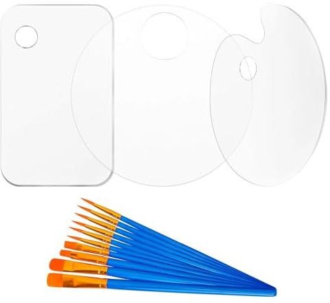 13 Stück Mal Set, Malzubehör Palette | Transparentes Acryl Art Supplies mit Pinseln, zum Mischen von Acrylfarben