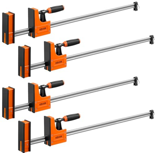 VEVOR Sargentos de Barra 4 Pcs 91,4 cm Abrazaderas de Barra para Carpintero, Fuerza de Sujeción 680 kg, Sujeción y Separación, Acero al Carbono y Almohadillas de Goma, Herramientas para Carpintería