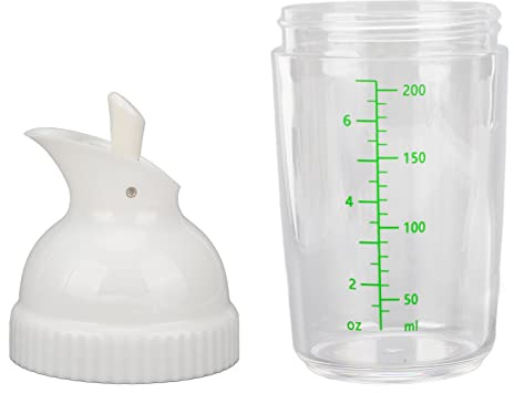 Yanmis Coctelera de Aderezo para Ensaladas sin BPA de 200 Ml con Tapa a Prueba de Fugas para Mezclar y Almacenar s en la Cocina (WHITE)