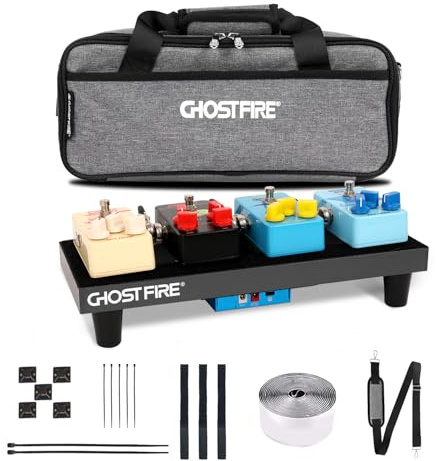 Ghost brandgitarr pedalbräda aluminiumlegering 0,4 kg superlätt effekt pedal 35 cm x 13,7 cm med bärväska, SPL-01