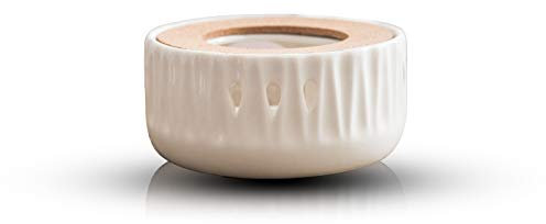 Tea Light Warmer,Ceramic Teapot Warmer Base, White Decorative Tea Coffee Milk Heating Warmer Teapot Heater Tealight Burner for Teapot(13.5 * 6cm)