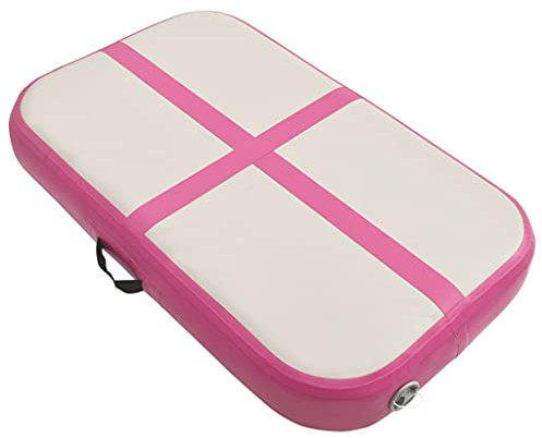 vidaXL Aufblasbare Gymnastikmatte mit Pumpe Air Turnmatte Track Turnen Tumbling Matte Fitnessmatte Yogamatte Sportmatte 60x100x15cm PVC Rosa