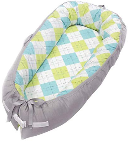 Tubayia Baumwolle Babynestchen Neugeborene Baby Kuschelnest Reisebett Babynest Nestchen für Babybett (Quadrat)