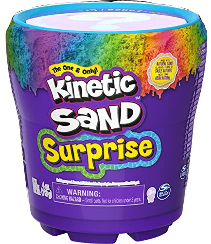 Kinetic Sand, Vasetti with Surprise, Lekset med 113 gr färgad sand - för barn från 3 år