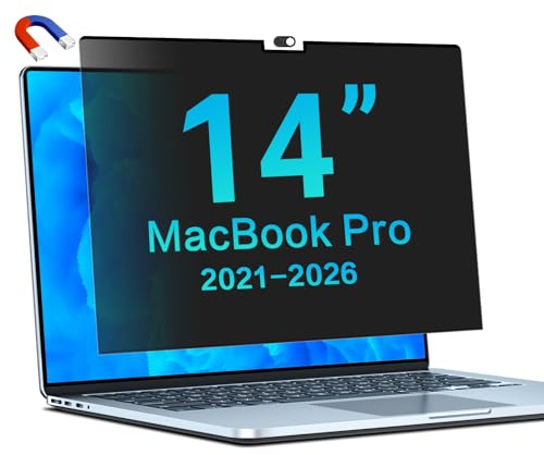 STARY Magnétique Filtre de Confidentialité pour MacBook Pro 14 Pouces (2021-2024, M1,M2,M3,M4,M5) Filtre de Confidentialité Amovible pour Ordinateur Portable et Protection Antireflet