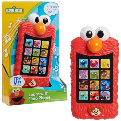 Sesame Street Learn with Elmo Pretend Play Phone, Learning and Education, Kids Toys for Ages 2 Up by Just Play