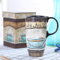 DUSVALLY Taza de cerámica para café, taza de té grande de porcelana con tapa y caja de regalo, taza para café con leche, 17 onzas. Café
