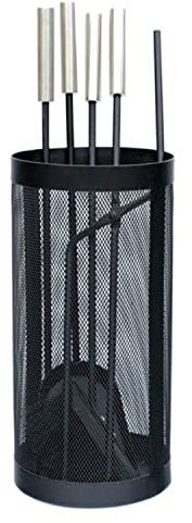 DKD Home Decor Utensilios para Chimenea de la Marca, Color Negro, de Acero Inoxidable y Acero (11 x 2 x 51 centímetros)