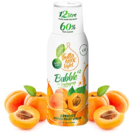 FruttaMax Sirop d’Abricot Sans Sucre – 60% de Fruit Réel | Sirop à Faible Teneur en Calories pour Sodas, Cocktails & Desserts – 500ml