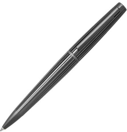 Hugo Boss Kugelschreiber Nitor Gun aus Messing hergestellt, Farbe: Schwarz, Abmessungen: 13.4 x 142.5 mm, HSV3474D