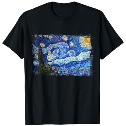 Nuit étoilée de Vincent Van Gogh Peinture célèbre T-Shirt