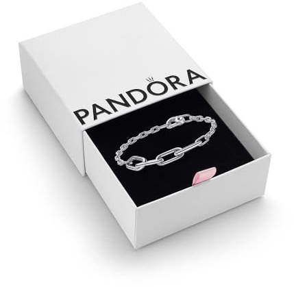 PANDORA ME Slim Link Bracelet | Slim Sterling Silver Links, Larger Openable Connectors, Carabiner Clasp, for Pandora ME Medallion Charms