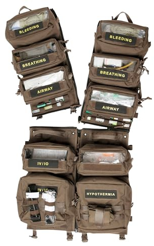Tasmanian Tiger TT Medic Transporter Transportables Taschenpanel, Zusatz-Taschen Set für medizinische Ausrüstung, Medic Pouch Set (Coyote Brown)